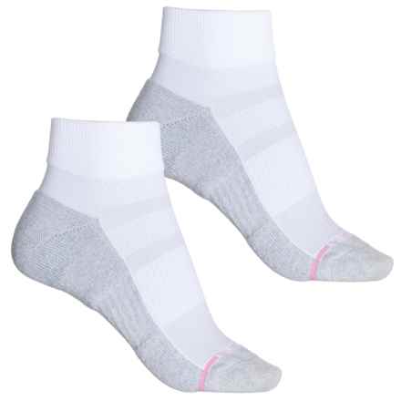 DR MOTION Basic Solid Compression Socks - 2-Pack, Quarter Crew (For Women) in White