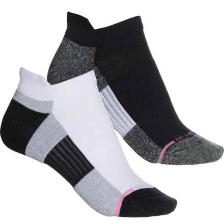 DR MOTION Color-Block Everyday Compression Socks - 2-Pack, Ankle (For Women) in White/Black