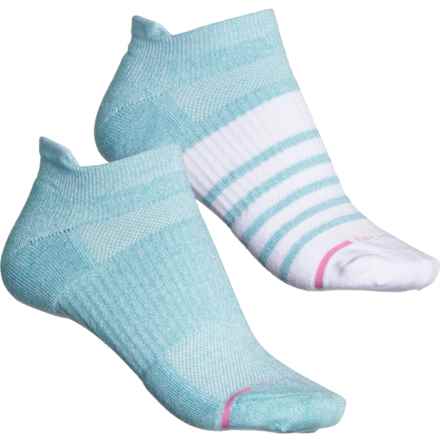 DR MOTION Contrast Stripe Everyday Compression Socks - 2-Pack, Ankle (For Women) in Blue