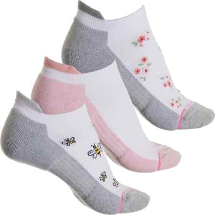 DR MOTION Ditsy Floral Bunch Everyday Compression Socks - 3-Pack, Ankle (For Women) in White