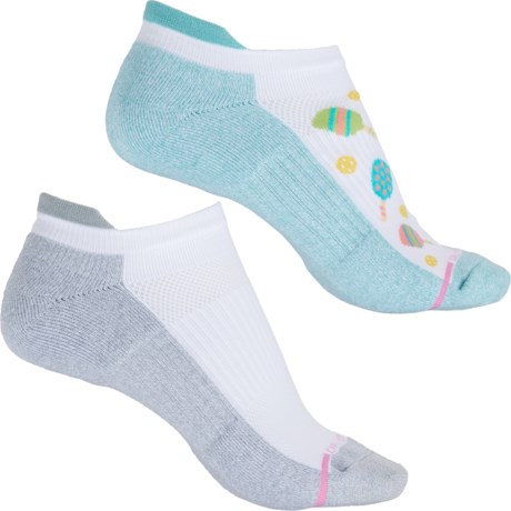 DR MOTION Everyday Compression Pickleball Ankle Socks - 2-Pack, Ankle (For Women) in Wht/Blue