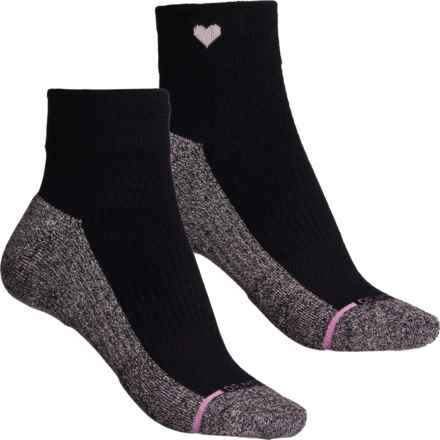 DR MOTION Everyday Compression Socks - 2-Pack, Quarter Crew (For Women) in Black/Pink