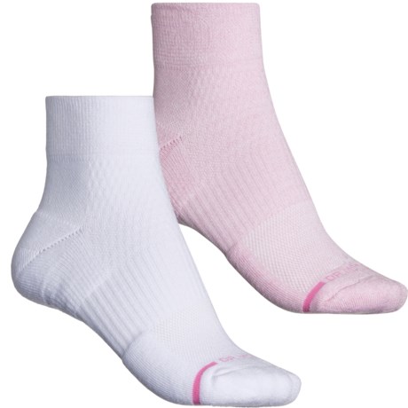 DR MOTION Everyday Compression Socks - 2-Pack, Quarter Crew (For Women) in Pink Marl