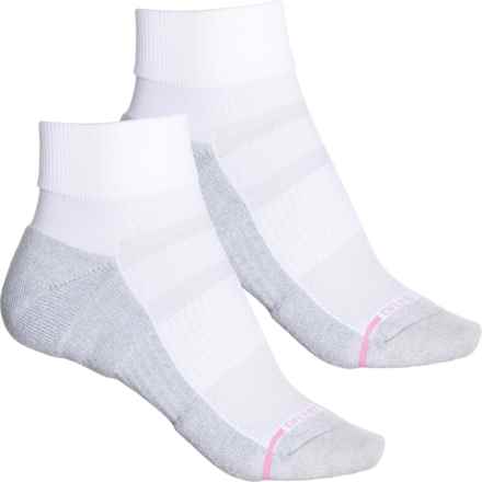 DR MOTION Everyday Compression Socks - 2-Pack, Quarter Crew (For Women) in White