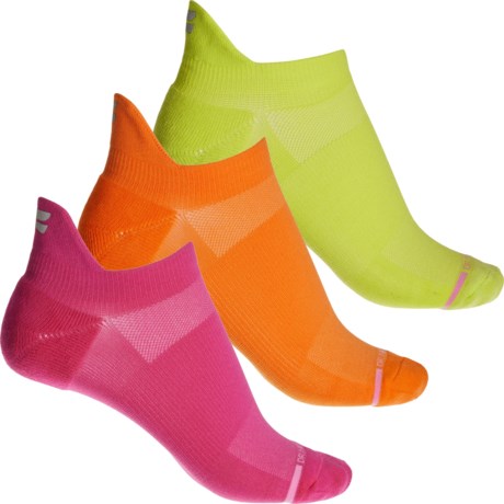 DR MOTION Everyday Compression Ultralight High-Tab Socks - 3-Pack, Below the Ankle (For Women) in Neon