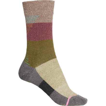 DR MOTION Everyday Outdoor Compression Socks  - Crew (For Women) in Brown Marl
