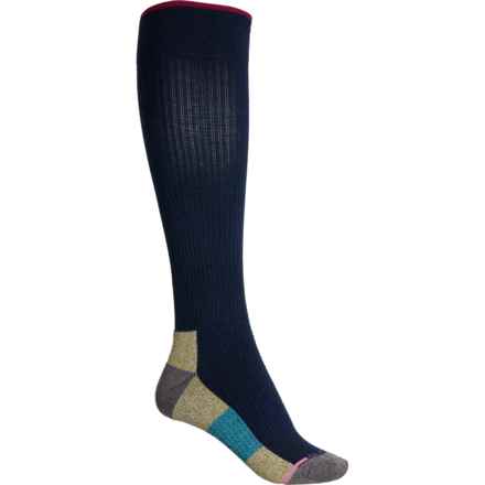 DR MOTION Everyday Outdoor Compression Socks - Over the Calf (For Women) in Dirty Lake/Black