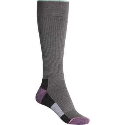 DR MOTION Everyday Outdoor Compression Socks - Over the Calf (For Women) in Grey Marl