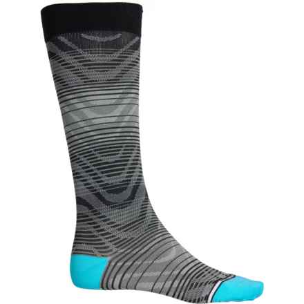 DR MOTION Ombre Wave Compression Socks - Over the Calf (For Women) in Black/Grey