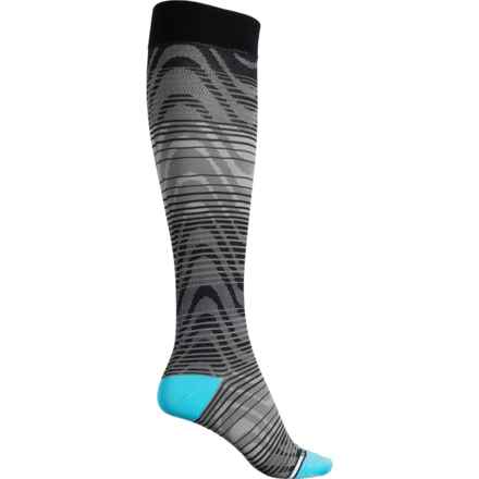 DR MOTION Ombre Wave Compression Socks - Over the Calf (For Women) in Black