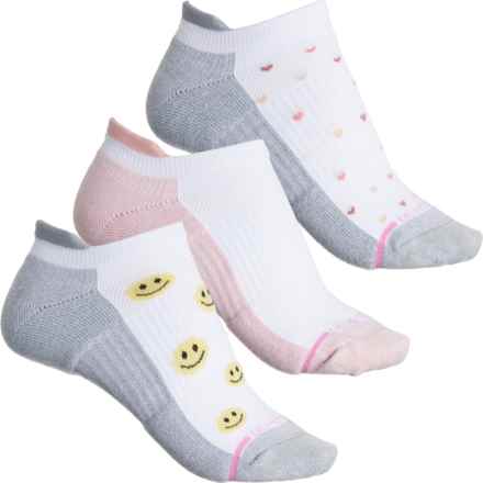 DR MOTION Printed Everyday Compression Socks - 3-Pack, Ankle (For Women) in White - Closeouts