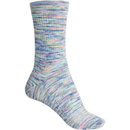DR MOTION Space-Dye Outdoor Compression Socks - Crew (For Women) in Blue (Asst)