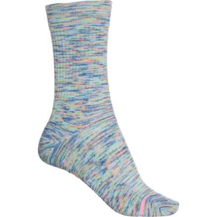DR MOTION Space-Dye Outdoor Compression Socks - Crew (For Women) in Blue