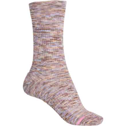 DR MOTION Space-Dye Outdoor Compression Socks - Crew (For Women) in Purple/Brown