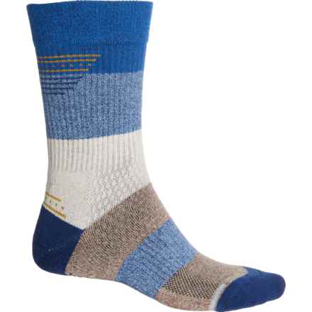 DR MOTION Speed Lines Outdoor Compression Everyday Socks - Crew (For Men) in Denim Marl