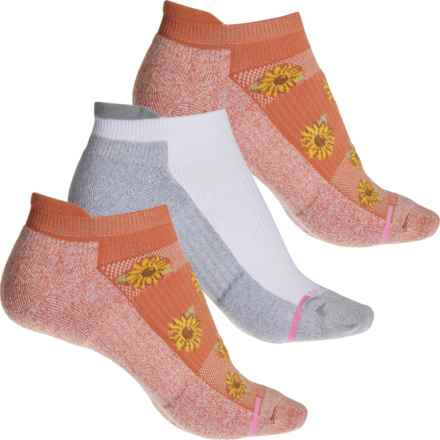 DR MOTION Sunflowers Everyday Compression Socks - 3-Pack, Ankle (For Women) in Clay