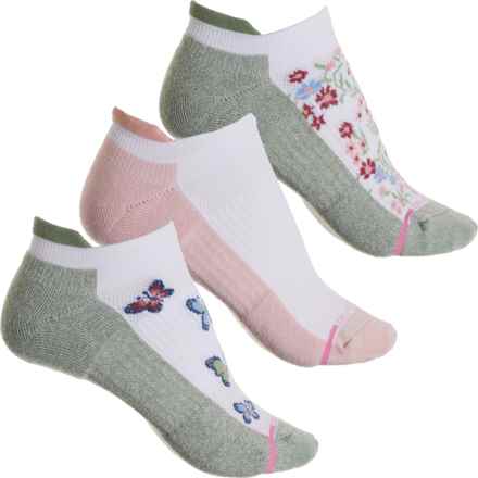 DR MOTION Wildflower Everyday Compression Socks - Ankle, 3-Pack (For Women) in Sage