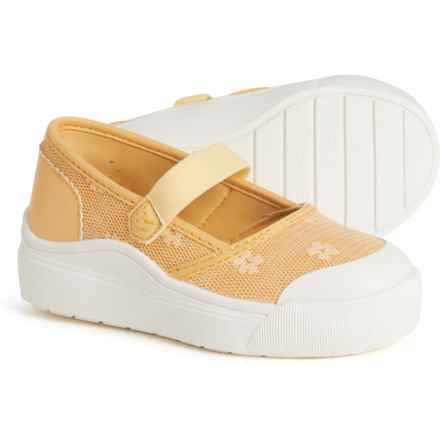 DR. SCHOLLS Little Girls Time Off Mary Jane Shoes in Gold Yellow