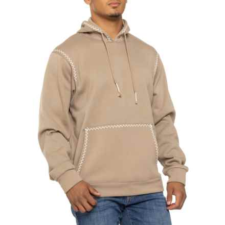 Drill Social Club Saints Embroidery Trim Hoodie in Taupe