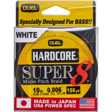 Duel Hardcore Super 8 Micro Pitch White Fishing Braid - 10 lb., 150 yds. in See Photo