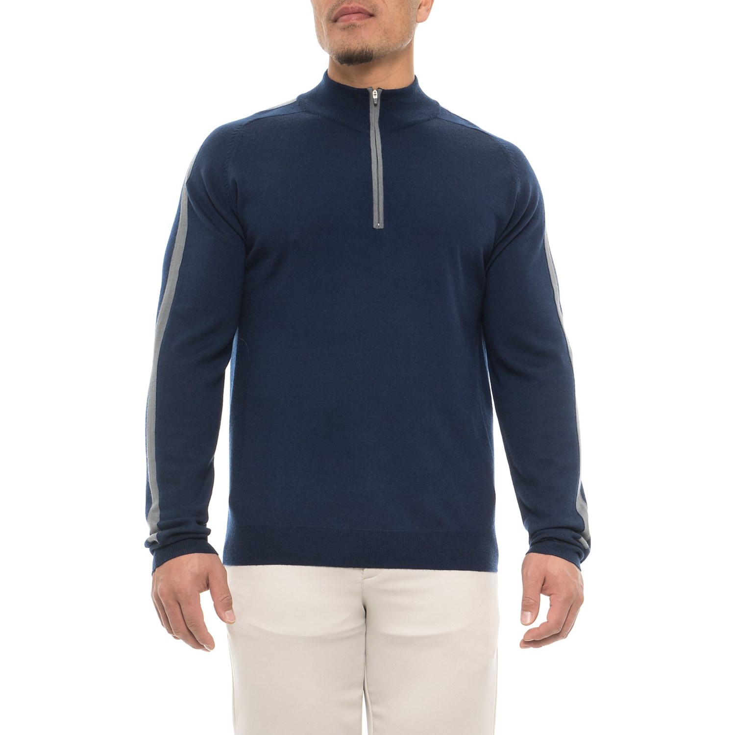 Dunning Panel Sweater – Merino Wool, Zip Neck (For Men)