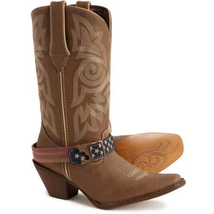 Durango Crush Flag Western Boots - Snip Toe (For Women) in Brown Khaki