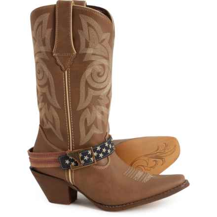 Durango Crush Flag Western Boots - Snip Toe (For Women) in Brown Khaki
