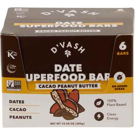 D'Vash Cacao Peanut Butter Date Energy Bars - 6-Pack in Multi