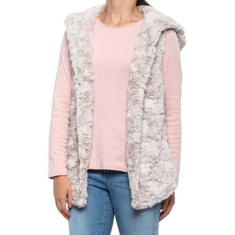faux fur hooded vest womens