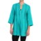 8331V_2 dylan Hemp Pintuck Tunic Shirt - 3/4 Roll-Up Sleeve (For Women)