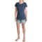 8334P_2 dylan Silky Slub T-Shirt - Slub Cotton, Short Sleeve (For Women)