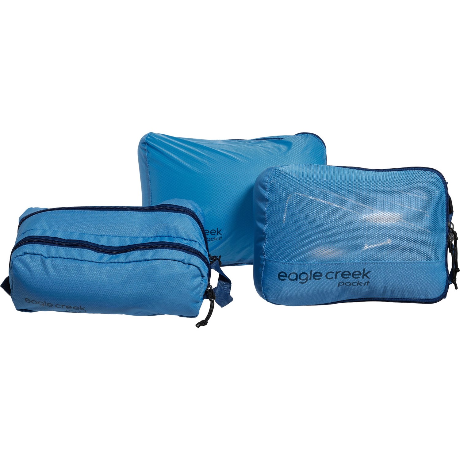 thumbnail: Eagle Creek Pack-It Starter Set Blue Dawn | 3-delige Opbergset Voor Reizen: Kledingfolder, Medium En Small Cube | Gemaakt Van Gerecycled Materiaal
