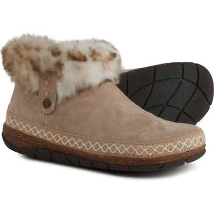 Earth Origins Everlyn Comfort Zip Boots - Faux Fur (For Women) in Wheat/White Leopard