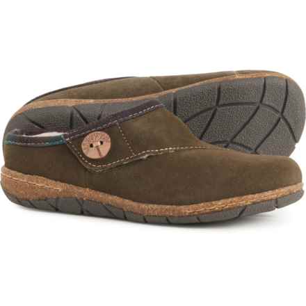 Earth Origins Ezra Button Clogs - Leather (For Women) in Olive