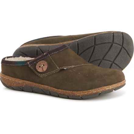 Earth Origins Ezra Button Clogs - Suede, Narrow Width (For Women) in Olive