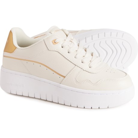 Easy Spirit Onyx Lace-Up Platform Sneakers - Leather (For Women) in Ivory