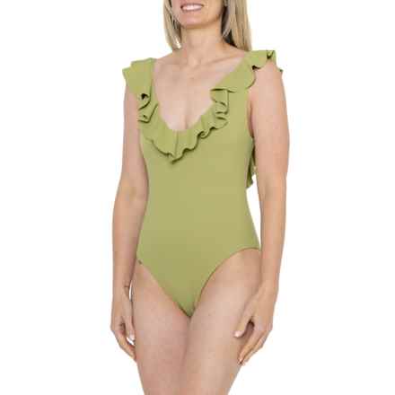 EBERJEY Pique Loreta One-Piece Swimsuit in Pear