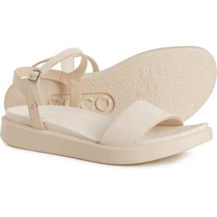 ECCO Flowt Wedge Sandals - Leather (For Women) in Limestone