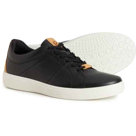ECCO Soft Classic Sneakers - Leather (For Men) in Black/Lion