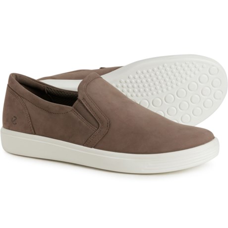 ECCO Soft Classic Sneakers - Nubuck, Slip-Ons (For Women) in Dark Clay