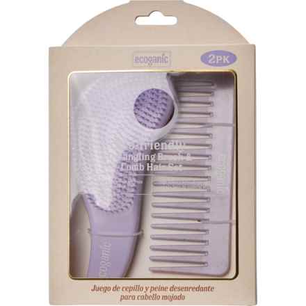 Ecoganic Detangling Brush and Comb Hair Set in Multi