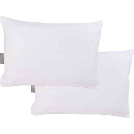 Eddie Bauer 300 TC Cotton Damask Drift Stripe Bed Pillows - 2-Pack, Jumbo, White in White