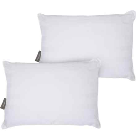Eddie Bauer 300 TC Cotton Damask Drift Stripe Bed Pillows - 2-Pack, Jumbo, White in White