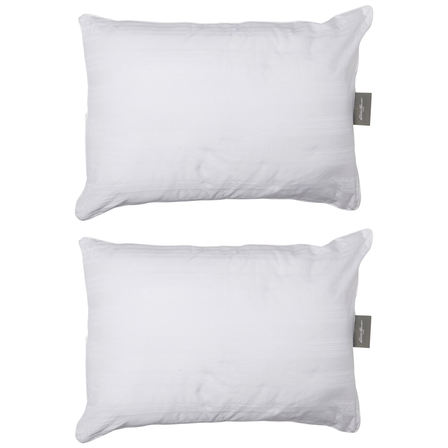 Eddie Bauer 300 TC Cotton Damask Drift Stripe Bed Pillows - 2-Pack ...