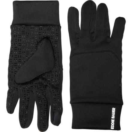 Eddie Bauer Alpine Double Fleece Liner Gloves - Touchscreen Compatible in Black
