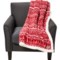 Eddie Bauer Alpine Fair Isle Sherpa Reversible Throw Blanket - 50x60” in Red/White