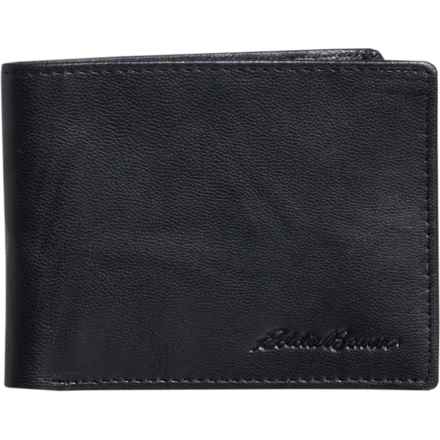 Eddie Bauer Antique Leather Bifold Wallet (For Men) in Black