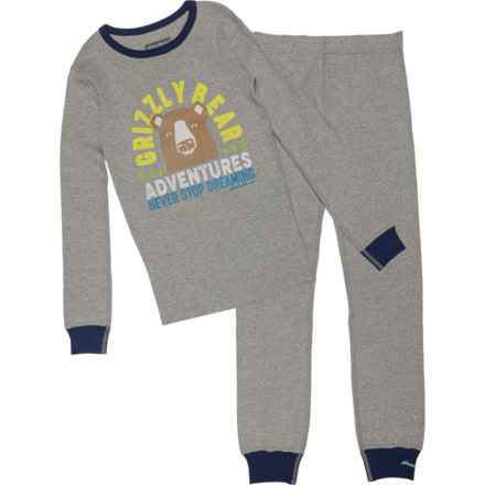 Eddie Bauer Big and Little Boys Graphic Cotton Pajamas - Long Sleeve in Grey Heather