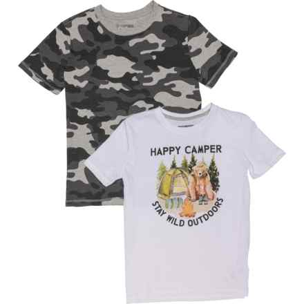 Eddie Bauer Big and Little Boys Graphic T-Shirts - 2-Pack, Short Sleeve in Bright White