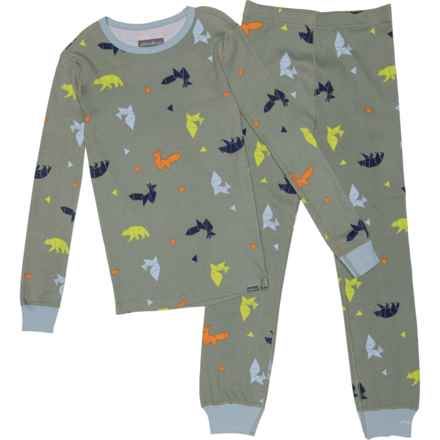 Eddie Bauer Big and Little Boys Printed Cotton Pajamas - Long Sleeve in Dark Forest